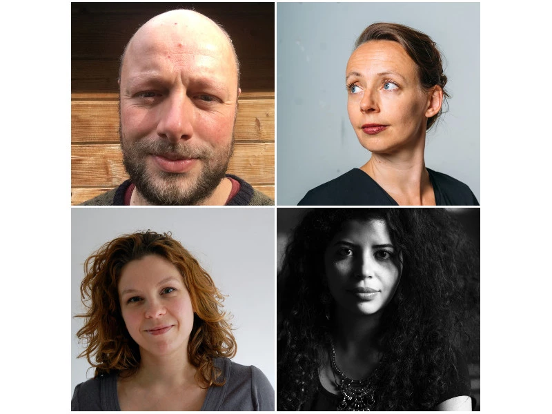 De vier Fellows, van linksboven met de klok mee: Mark Hospers, Miranda Lakerveld, Reem Alam, Kiki Raposo de Haas